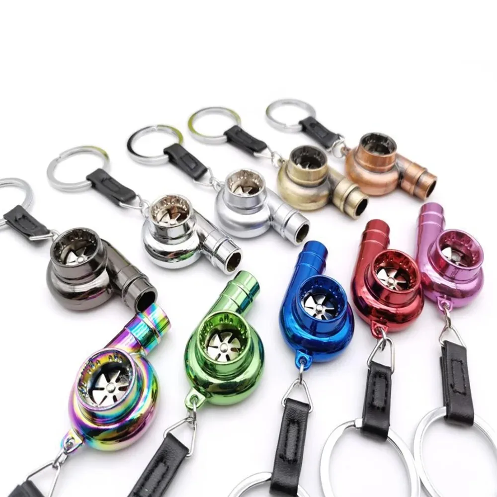 

1 Piece Turbocharger Spinning KeyRing Universal Accessories Car Turbo KeyChain Key Holder Ring Keyfob