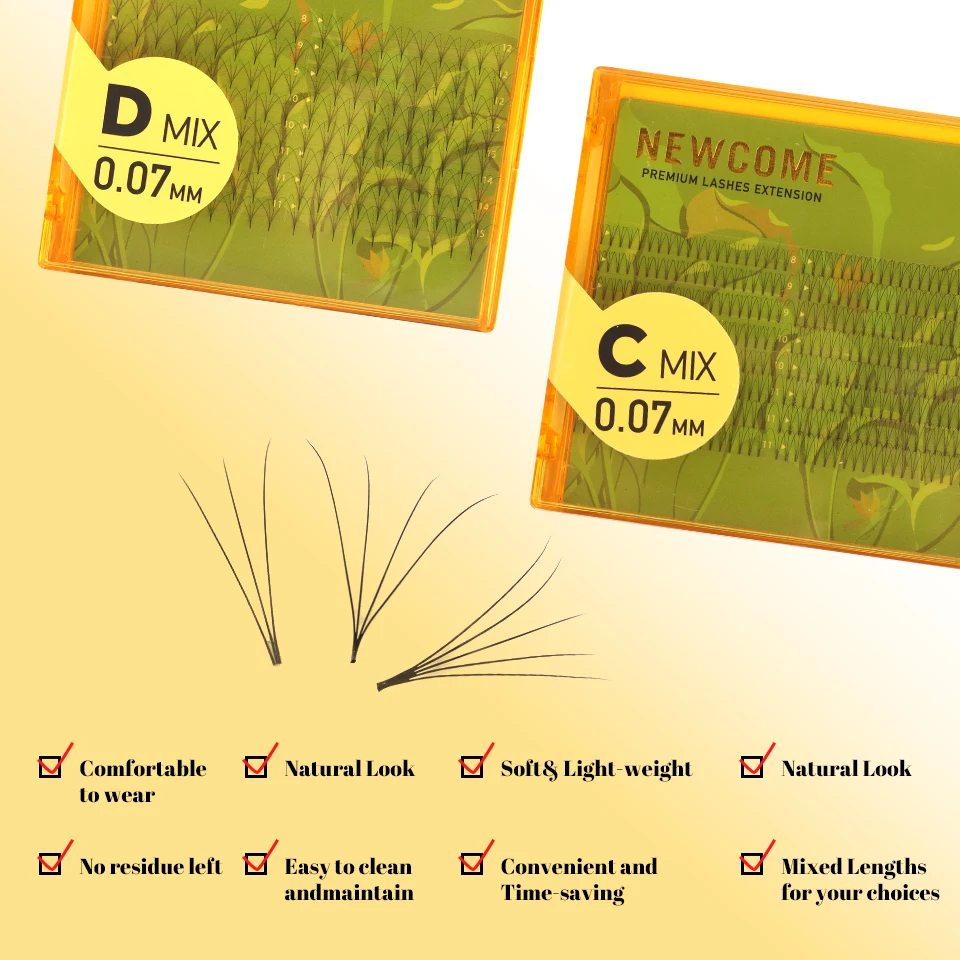 16 file Easy Fanning Estensioni delle ciglia flora Lash Morbido Nero Russo Volume Ciglia Flare Auto Fan Ciglia Trucco Ciglia Naturali