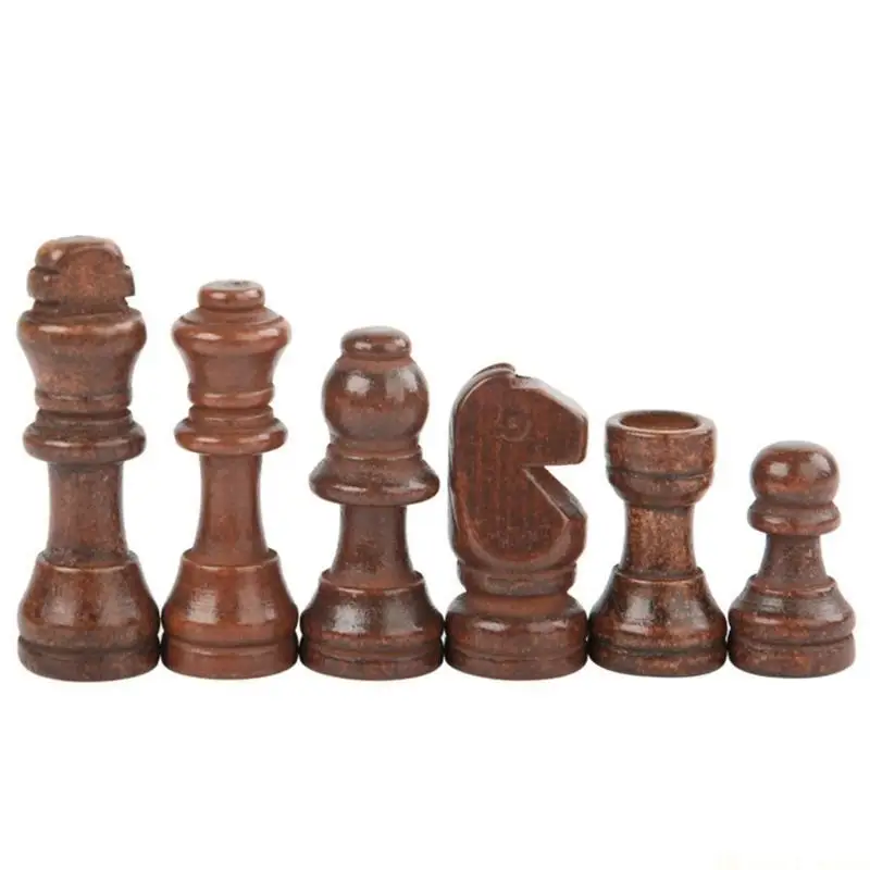 

31BE 32 Pcs Wooden Chess Pieces Tournament Chessmen International Chess Figures