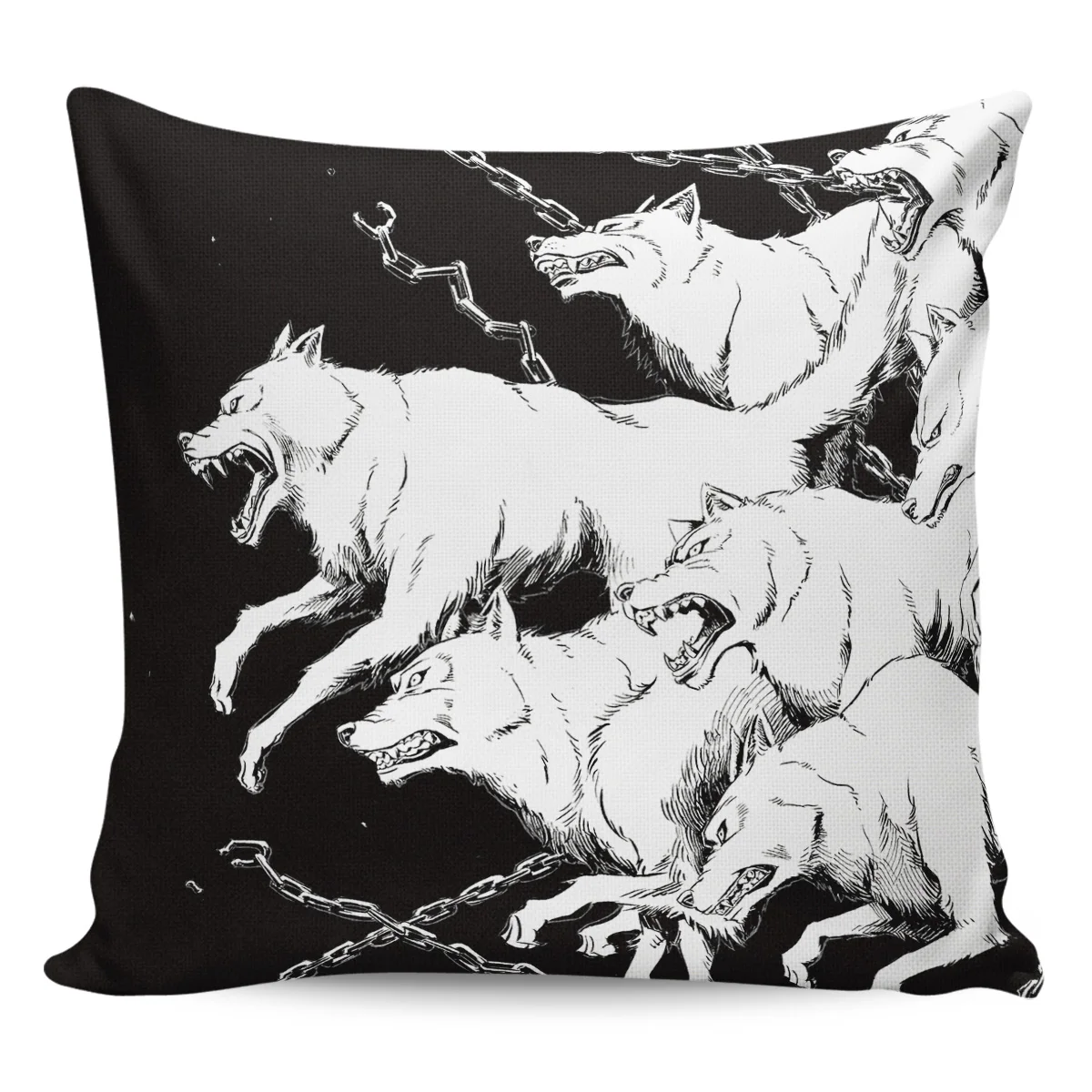 2/4PCS Waterproof Pillow Cover Ferocious Wolf Square Throw Pillowcase Home Decorations Home Sofa Cushion Cover