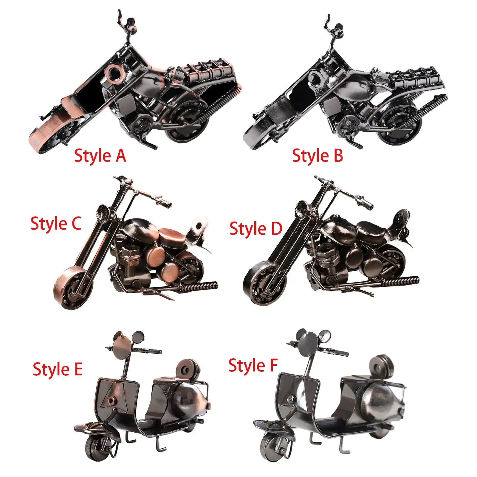 Metal Motorcycle Model Photo Props Iron Sculpture for Desktop Bookshelf Men