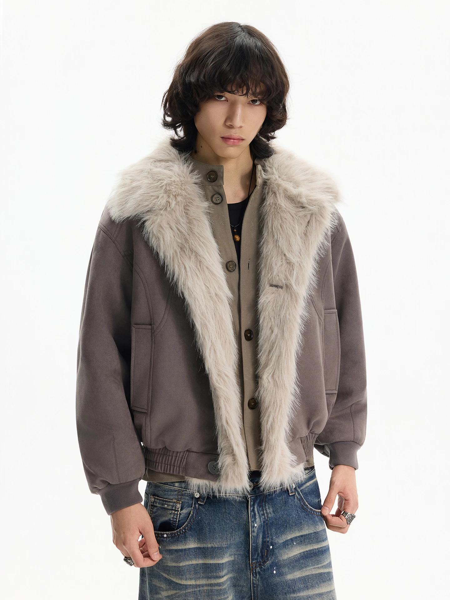 Fashion American Style Faux Fur Collar Hooded Parkas Men 2025 Winter Thickened High-End Coats Male Handsome Solid Color Parkas