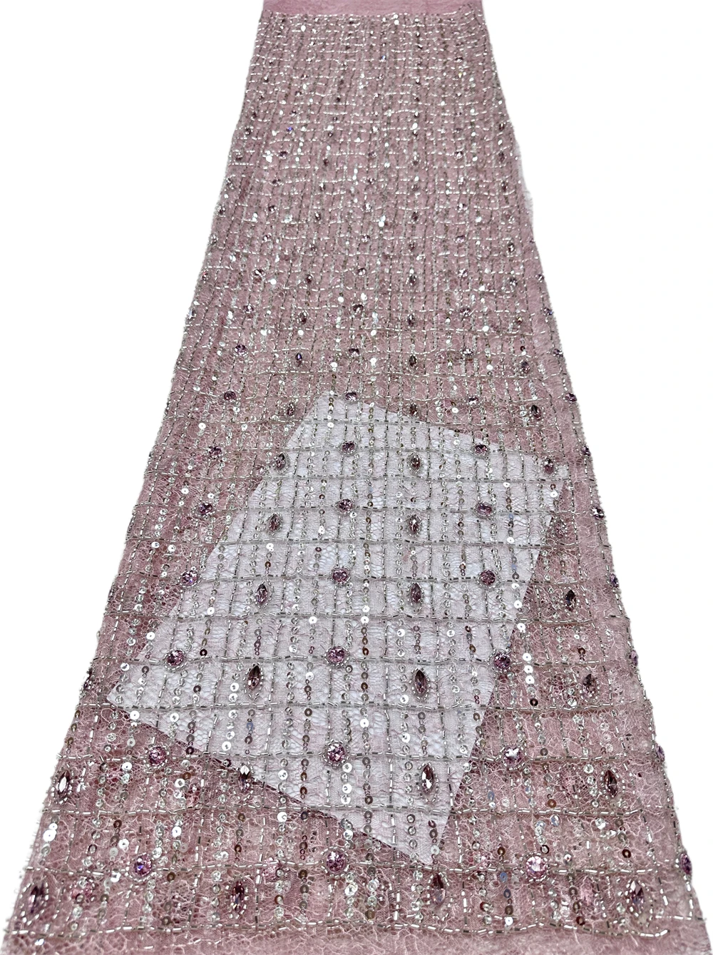 Glitter Tablecloth - 2026年フランス製レース生地高品質アフリカビーズ刺繍ナイジェリアスパンコールチュールレース、パーティードレスの縫製用