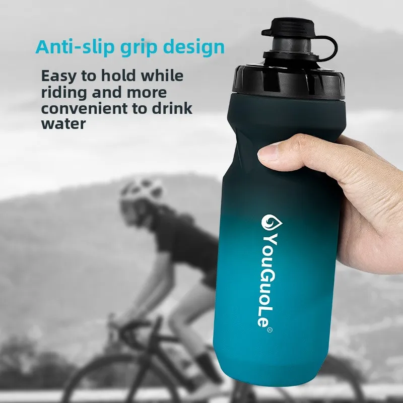 

Bicycle riding kettle Air valve Extrusion pot with dust cover Mountain road bike water bottle Sports special pp water cup