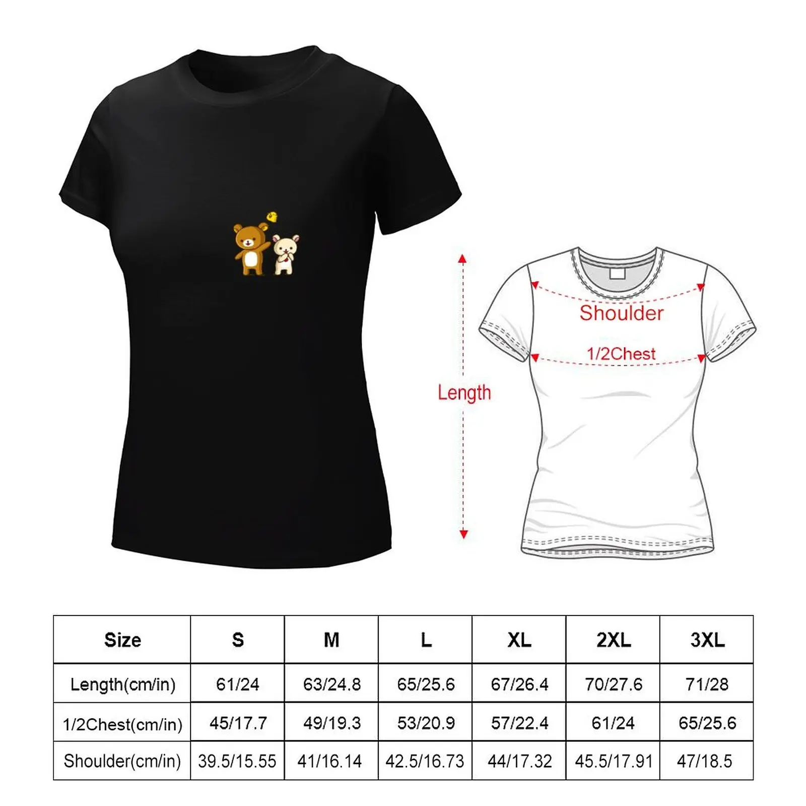 Camiseta de Rilakkuma, Korilakkuma y Kiiroitori, tops de verano, ropa estética, camisetas bonitas para mujer