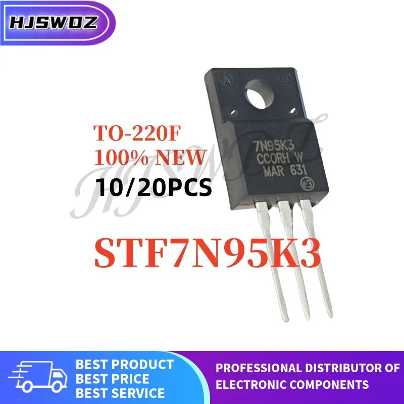 10-20 قطعة STF7N95K3 STF 7N95K3 TO-220F 950V 7.2A MOSFET N-قناة أنبوب التأثير الميداني في المخزون
