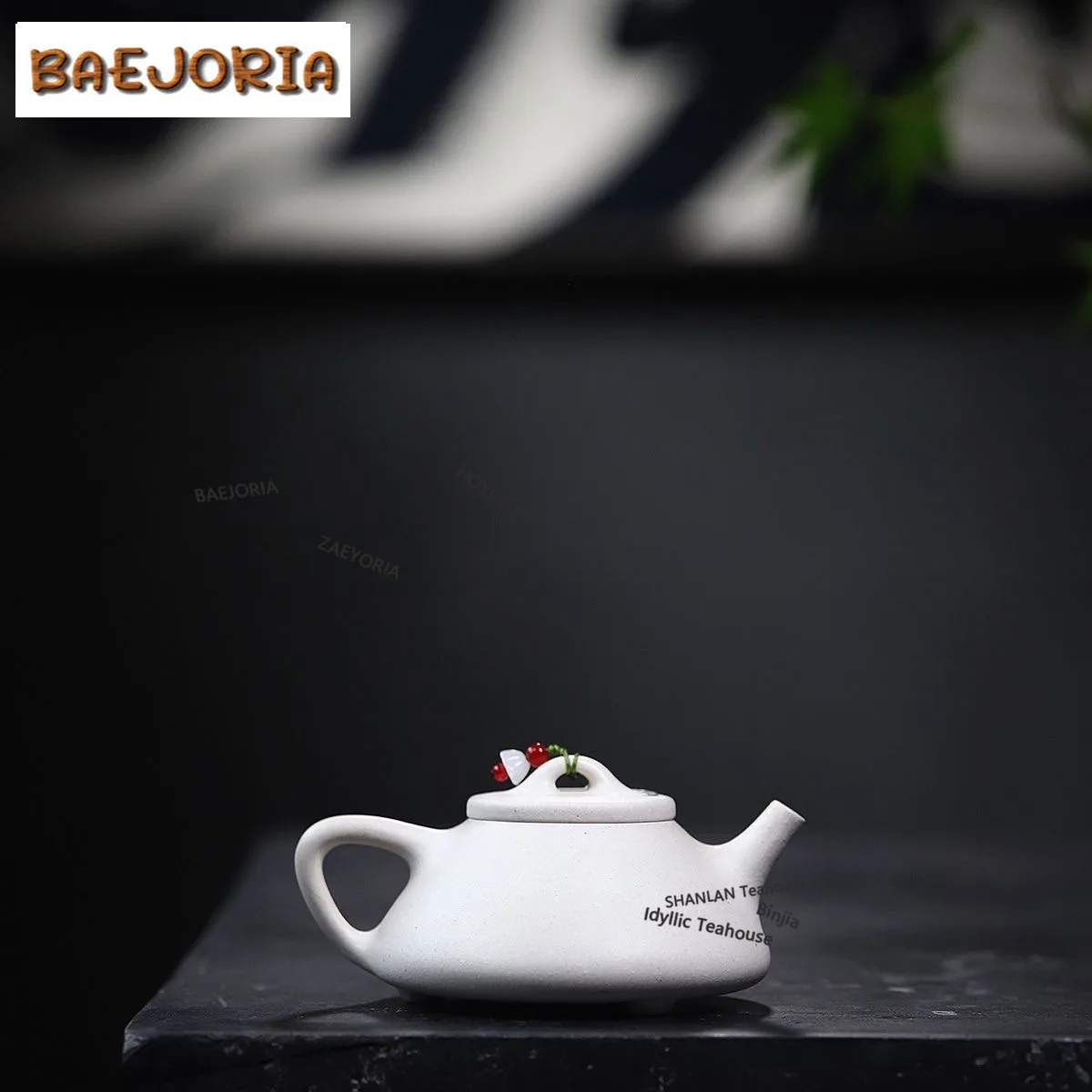 BAEJORIA 250ml Vintage Yixing Purple Clay Teapots Handmade Stone Scoop Pot Raw Ore White Section Mud Kettle Zisha Tea Set