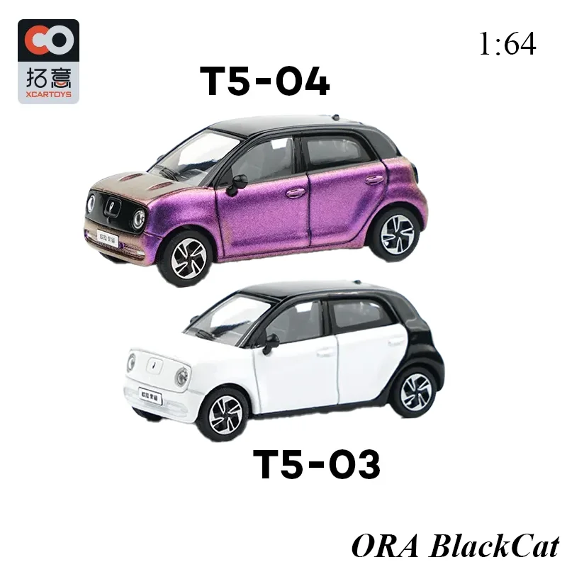 

XCARTOYS 1:64 Alloy Car Model Car Toy Collection Model ORA BlackCat Black And White Color Combination Chameleon Purple
