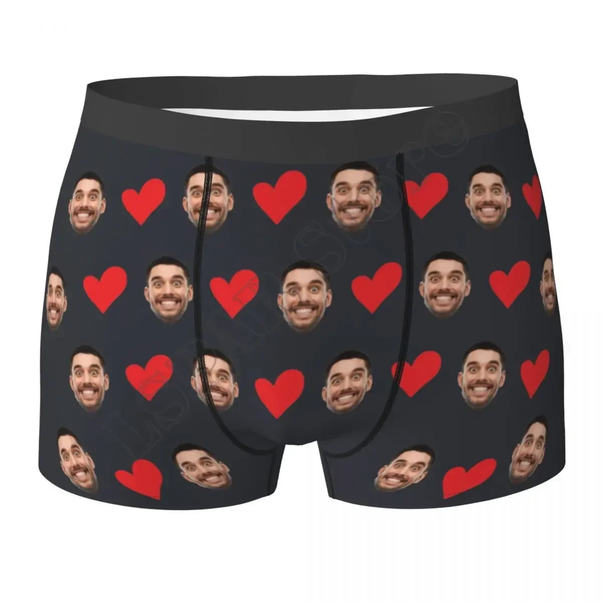 Ropa interior personalizada con foto de cara, calzoncillos Boxer con forma de corazón personalizados, calzoncillos para hombre, regalo para marido,