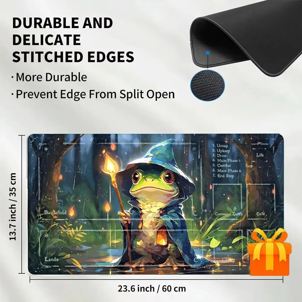 Wizard Frog Mage Forest Mouse Pad Magic Card Battle Mat MTG  Playmat Anti-Slip Base Fantasy Gathering Gaming Mat Board  for TCG