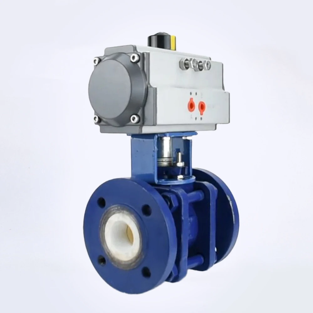 3 Inch Stainless Steel 304 2 Way Double Acting Pneumatic Actuator Flange Connected Pneumatic Ceramic Ball Valve