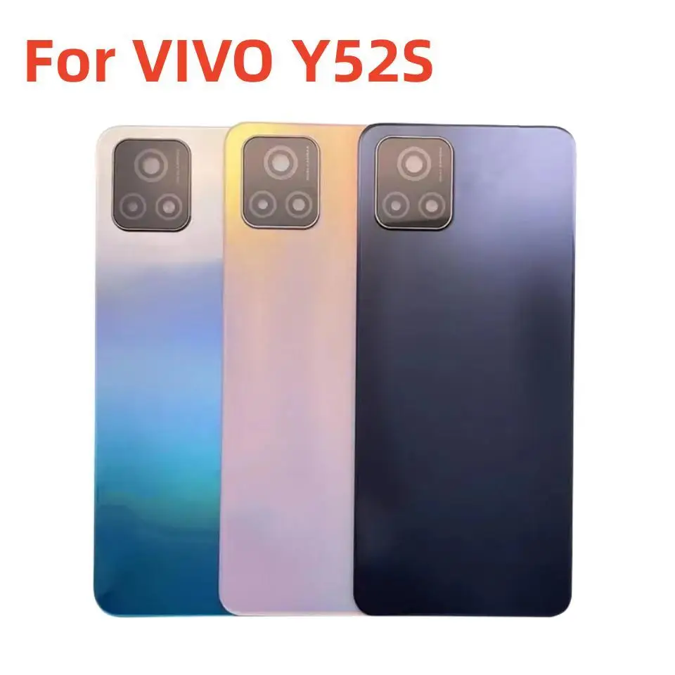 Задняя крышка батарейного отсека для VIVO Y52S V2057A + объектив камеры задняя панель Корпус фотоэлементов запчасти