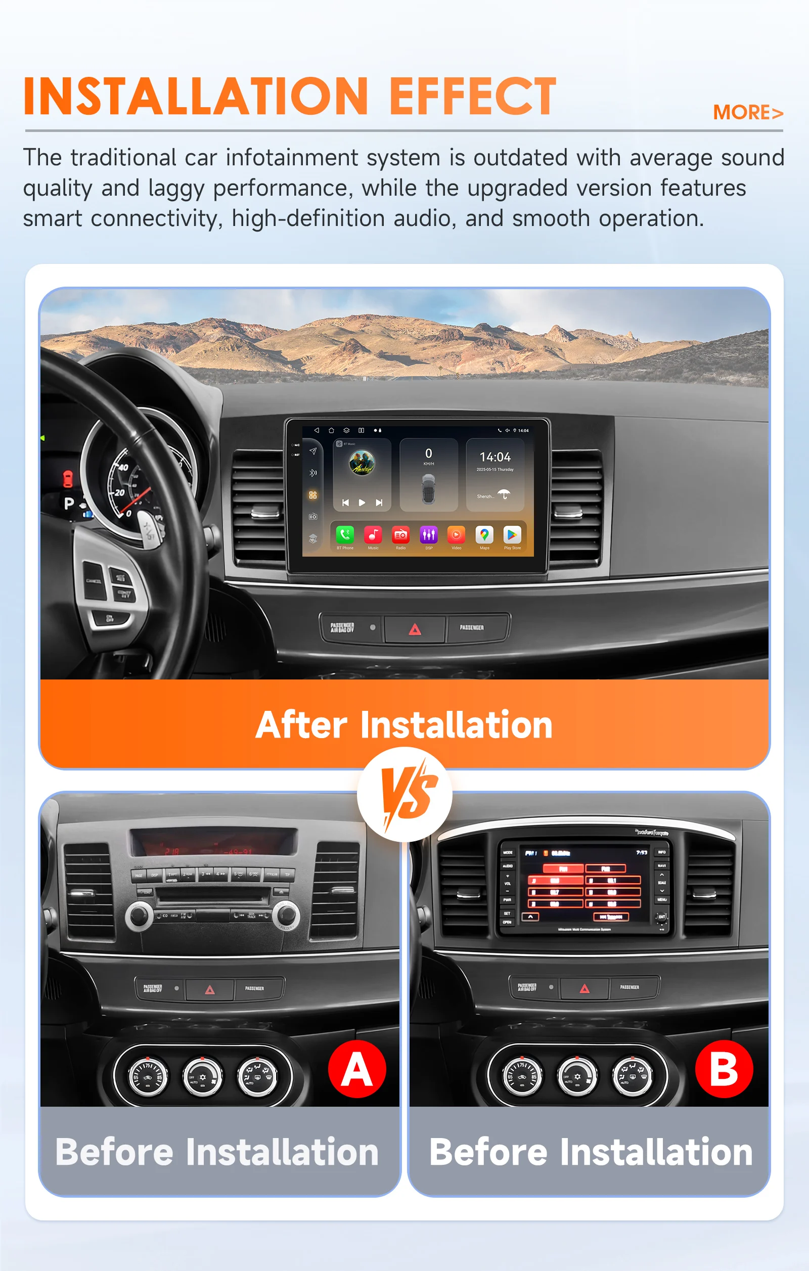 Hizpo Android 14 Car Multimedia Player For Mitsubishi Lancer 2007-2012 10.1 Inch 2DIN Wifi Navigation GPS Radio Video Stereo RDS view 2