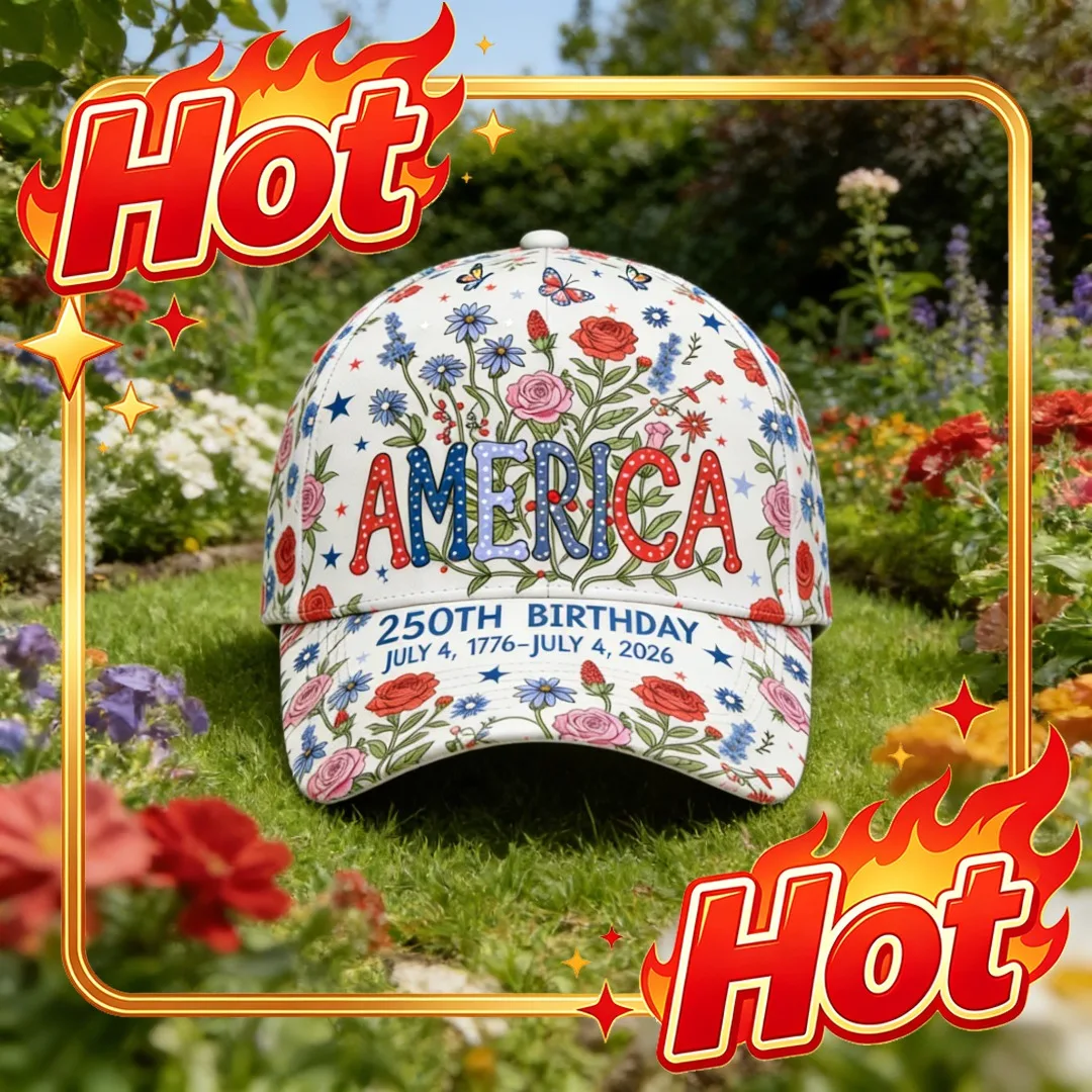Custom Hat 3D Printed Floral Cap For The 250Th Anniversary, Stylish And Adaptable Unisex Hat For Both Genders, Lightweight Sunsh