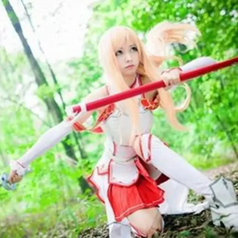 

DY20Anime sword art on-line asuna yuuki dressed cosplay uniform costumes for Halloween are your battle suit SAO women Full Set w