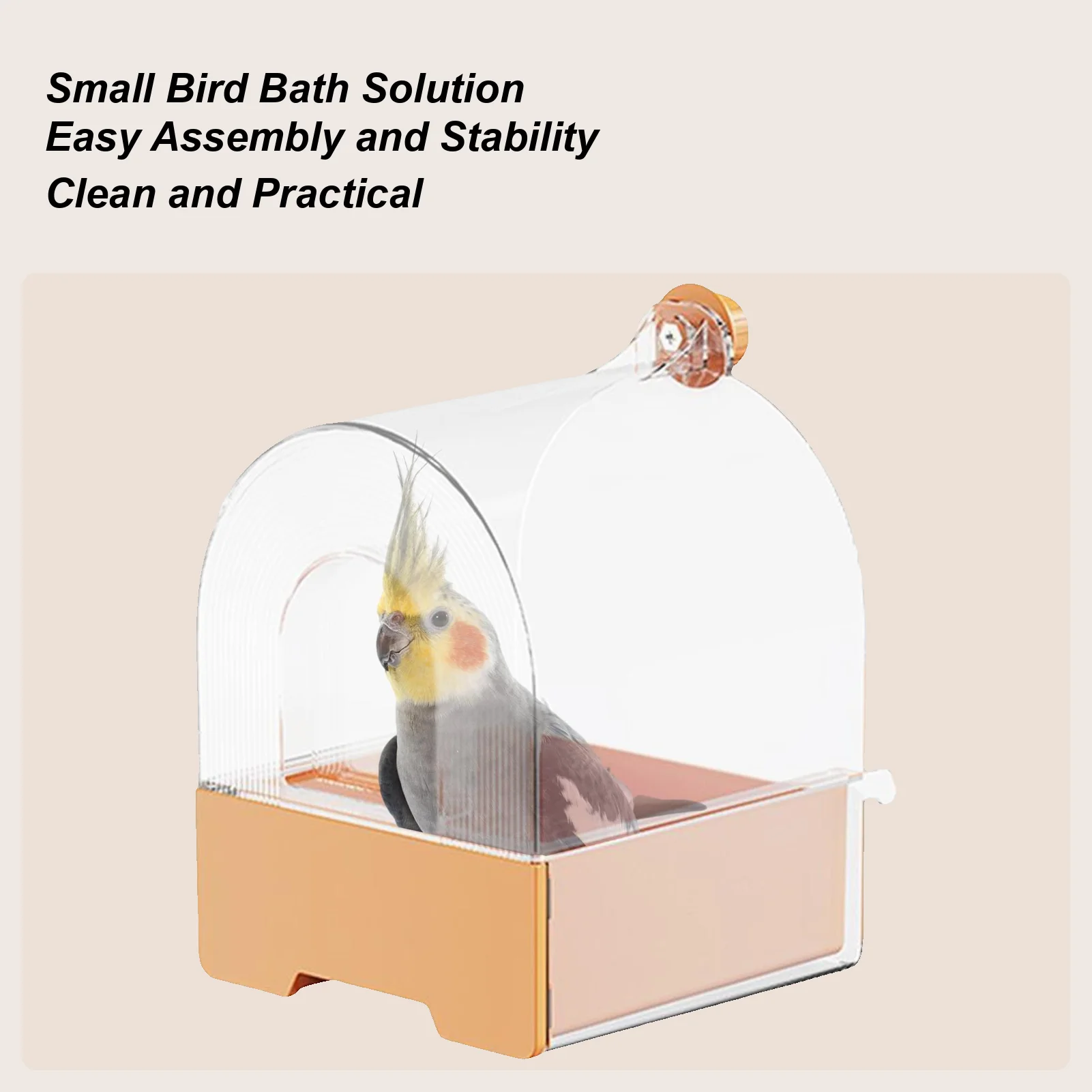 

Bird Cage Bath Non-Slip Bird Bath Box Safe Supplies Shower Stable Accessory Box Shallow Design For Pet Outdoors Home Garden Deck