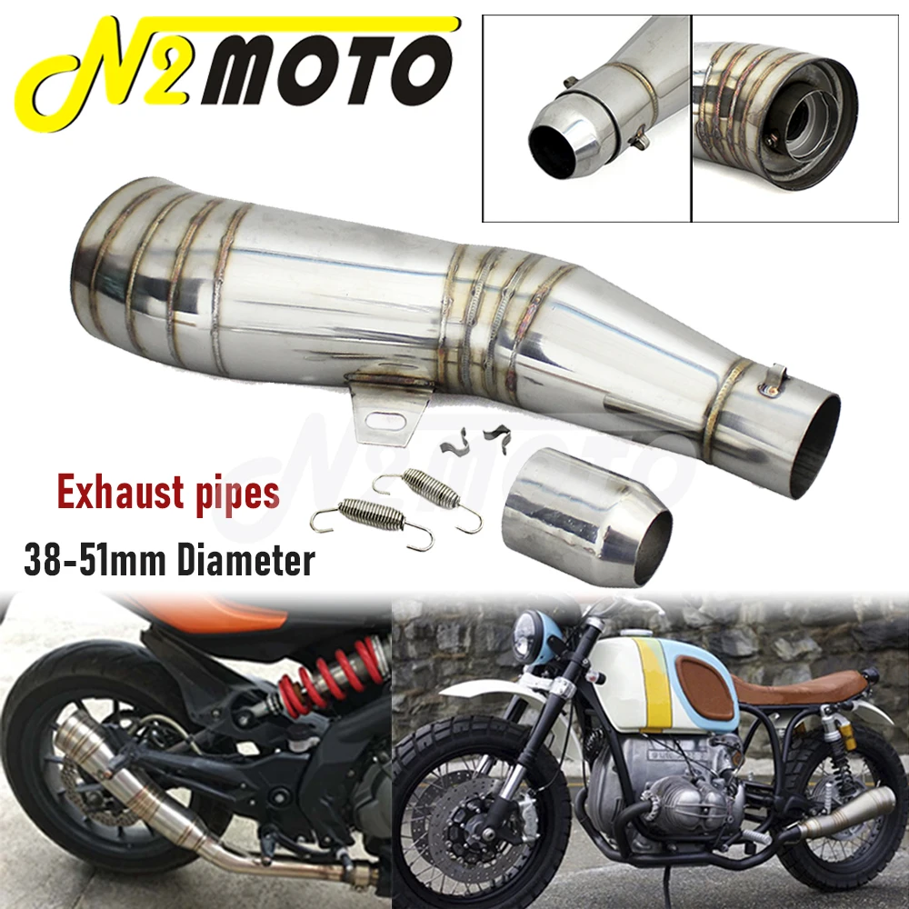 

Universal 38mm-51mm Motorcycle GP Exhaust Muffler Pipe w/ Hardware Kit For Racer Street Sport Motorbike Scooter Exhaust Silencer