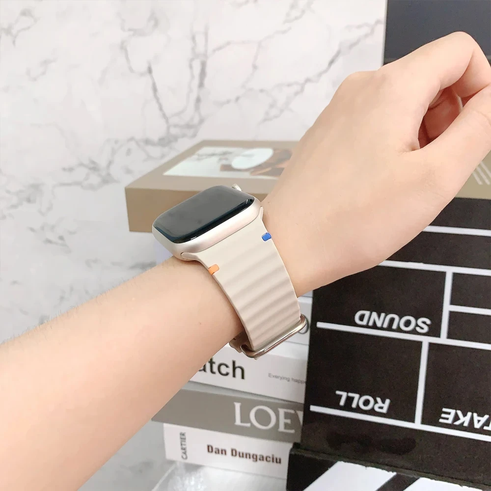 Silicone Strap for Apple watch straps 44mm 45mm 40mm 49mm 42mm 46mm 38 correa bracelet iwatch Series 9 8 7 6 SE 10 Ultra 2 band image 6