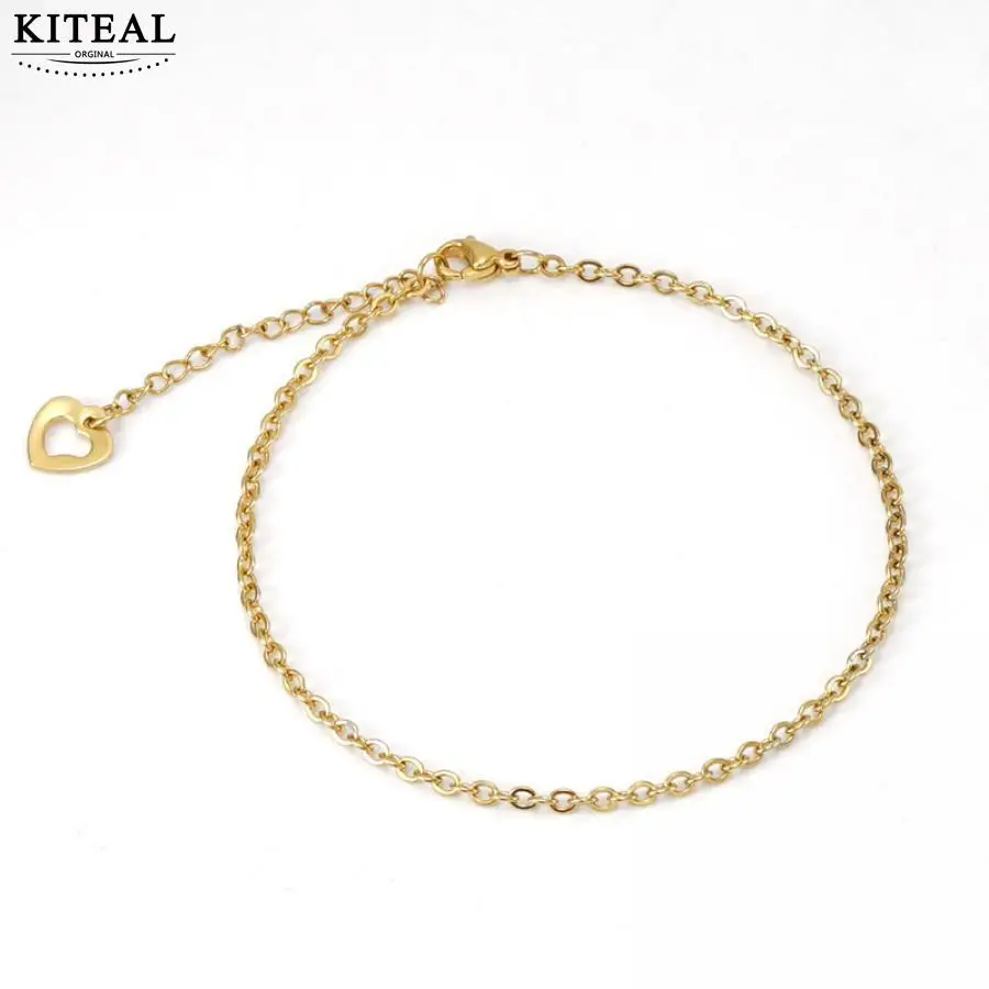 Kiteal moda jóias encantos 18kgp banhado a ouro senhora pulseira tornozeleiras amor o palavra corrente perna pulseira casamento