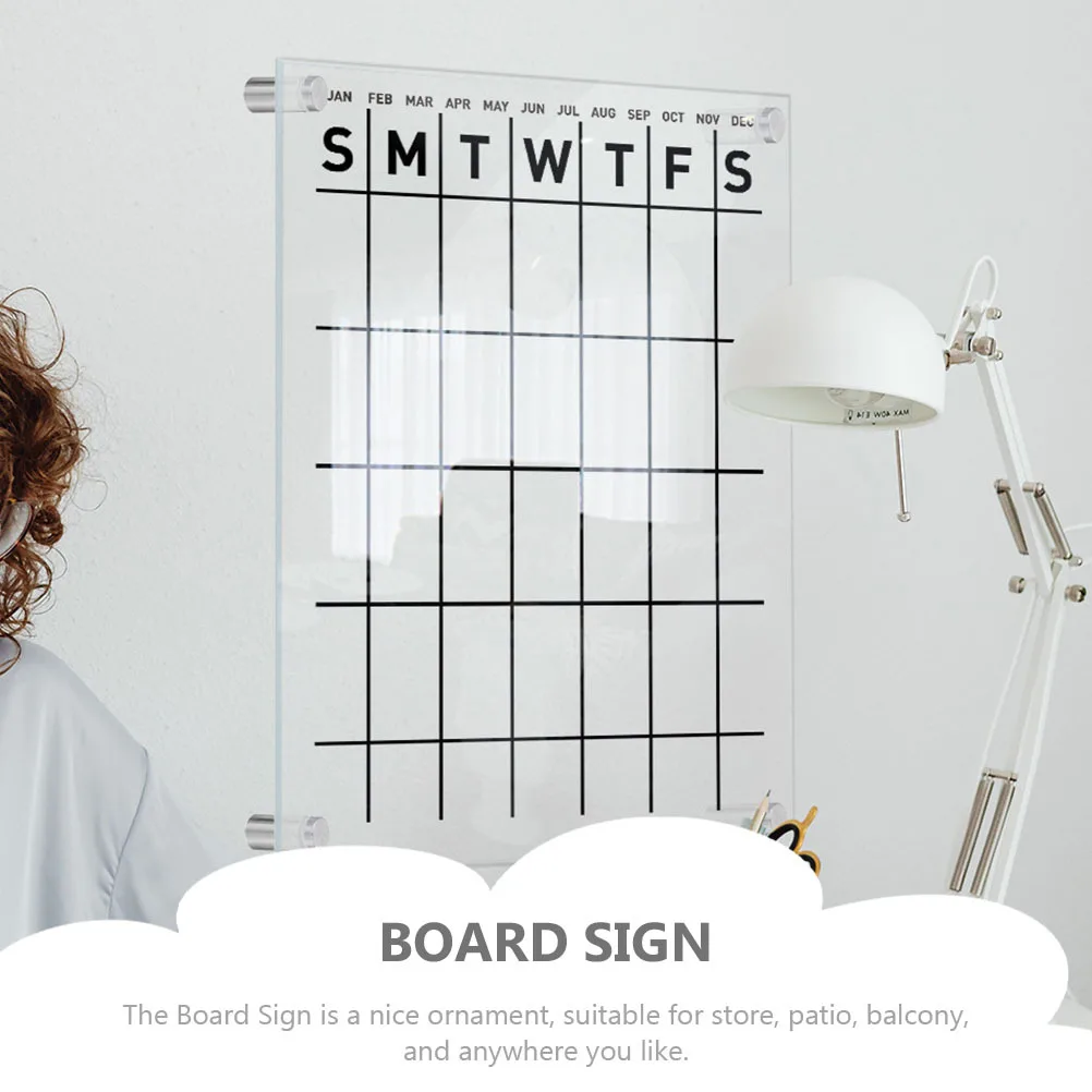 กระดานข้อความอะคริลิคแบบแขวน 1 ชุด ใช้ซ้ำได้ ลบได้ สำหรับสำนักงาน บ้าน ผนัง ประตู วางแผนรายสัปดาห์ กระดานใสขนาดกะทัดรัด