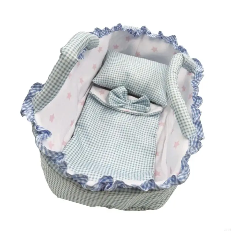 Tragbare Hängematte Korb Wiege Mit Kissen 12 Zoll Bett Für 30cm Spielzeug Präsentiert A2UB – Detail 10