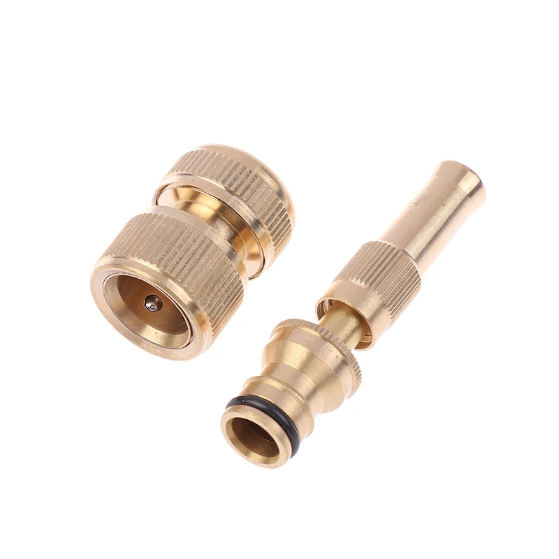 Spray Water Nozzle Brass High Pressure Direct Spray Sprinkler Quick Connector Home Garden Hose Adjustable Nozzle