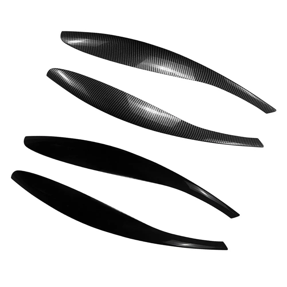 Headlight Eyebrow Eyelid Trim Cover For Skoda For Octavia For MK2.5 2008-2012 ABS Piano Black Carbon Fiber Car Exterior Styling