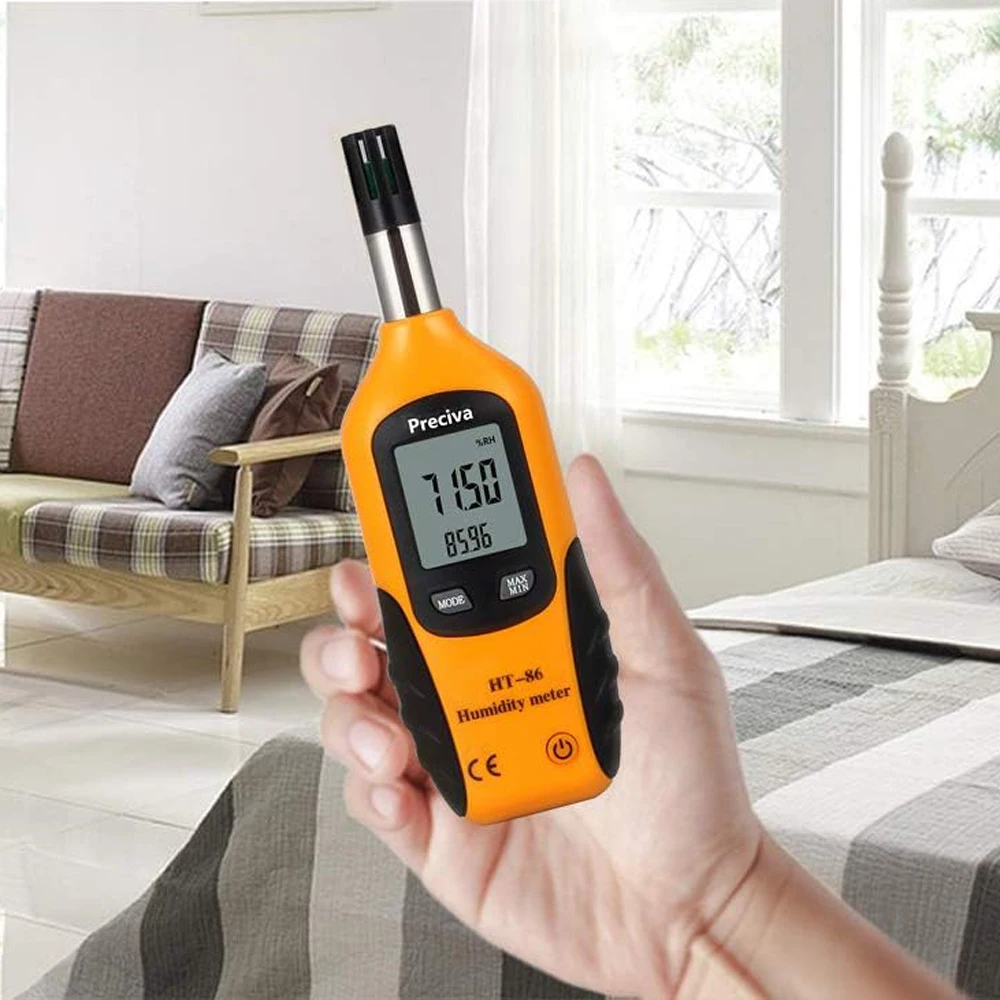 HTI HT-86 Mini Digital Thermometer And Hygrometer Temperature And Humidity Meter Air Quality Meter Handheld And Portable