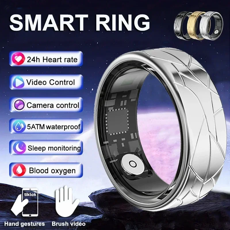 Women Smart Ring Photo Control Health Tracker Heart Rate Blood Oxygen Monitor Waterproof Sleep Fitness Men Rings For Android IOS