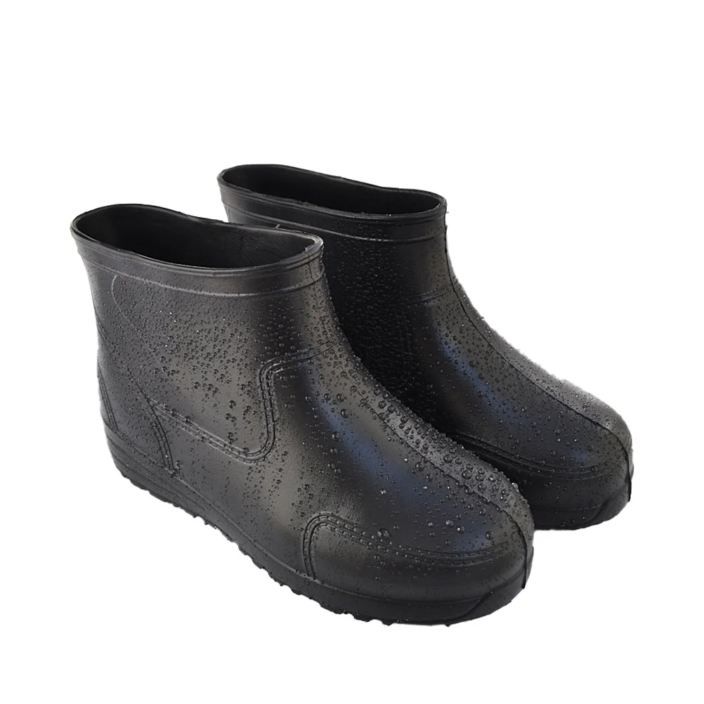 1 قطعة 1 زوج رشاقته أحذية المطر حجم 45-مقاومة عدم الانزلاق حمض القلويات مقاومة منخفضة علبة الأحذية للرجال مقاوم للماء #4