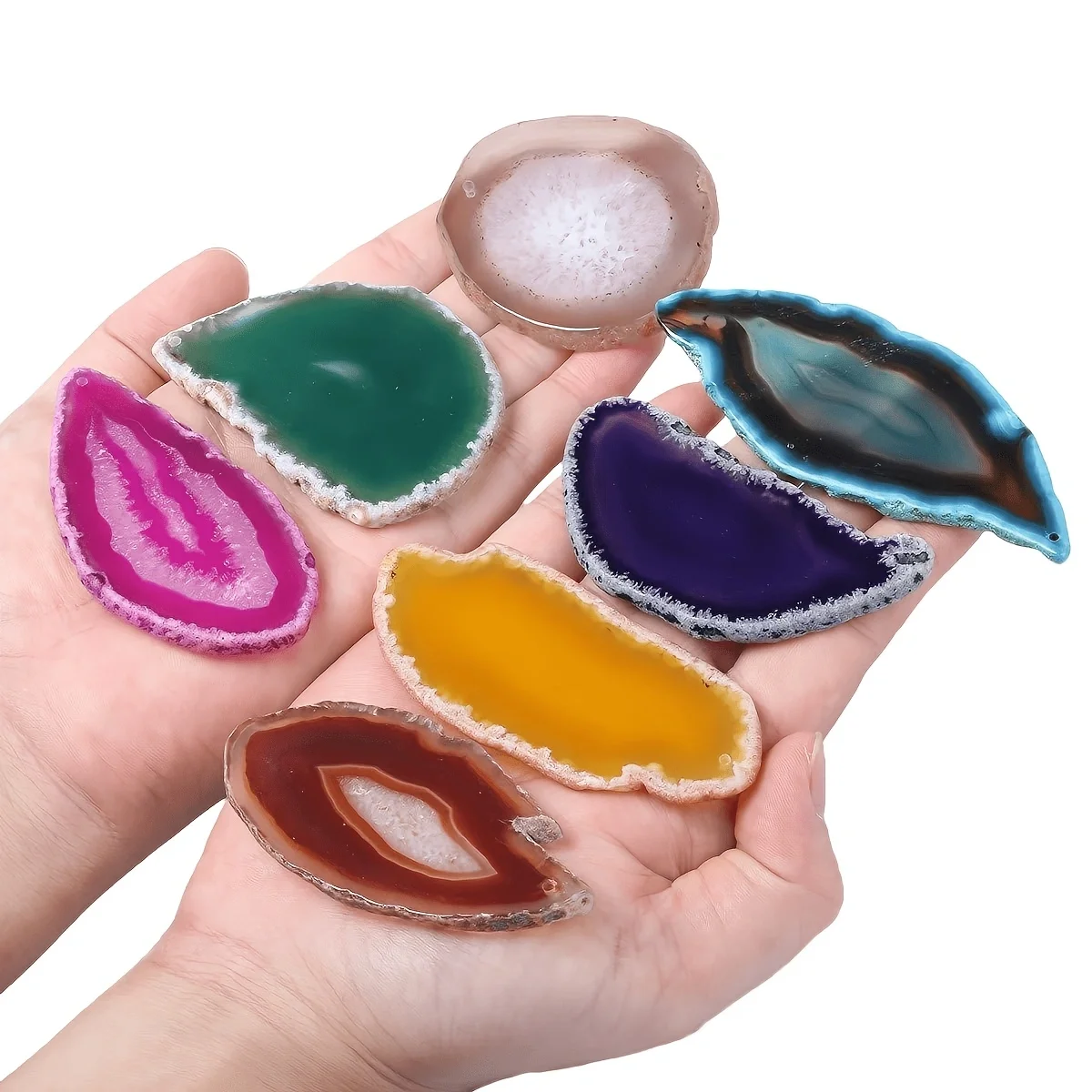 Polished Agate Slice Crystals Without Holes, Geode Stones, Natural Agate Slab Cards, Thin Agate Slice, home decorative stones