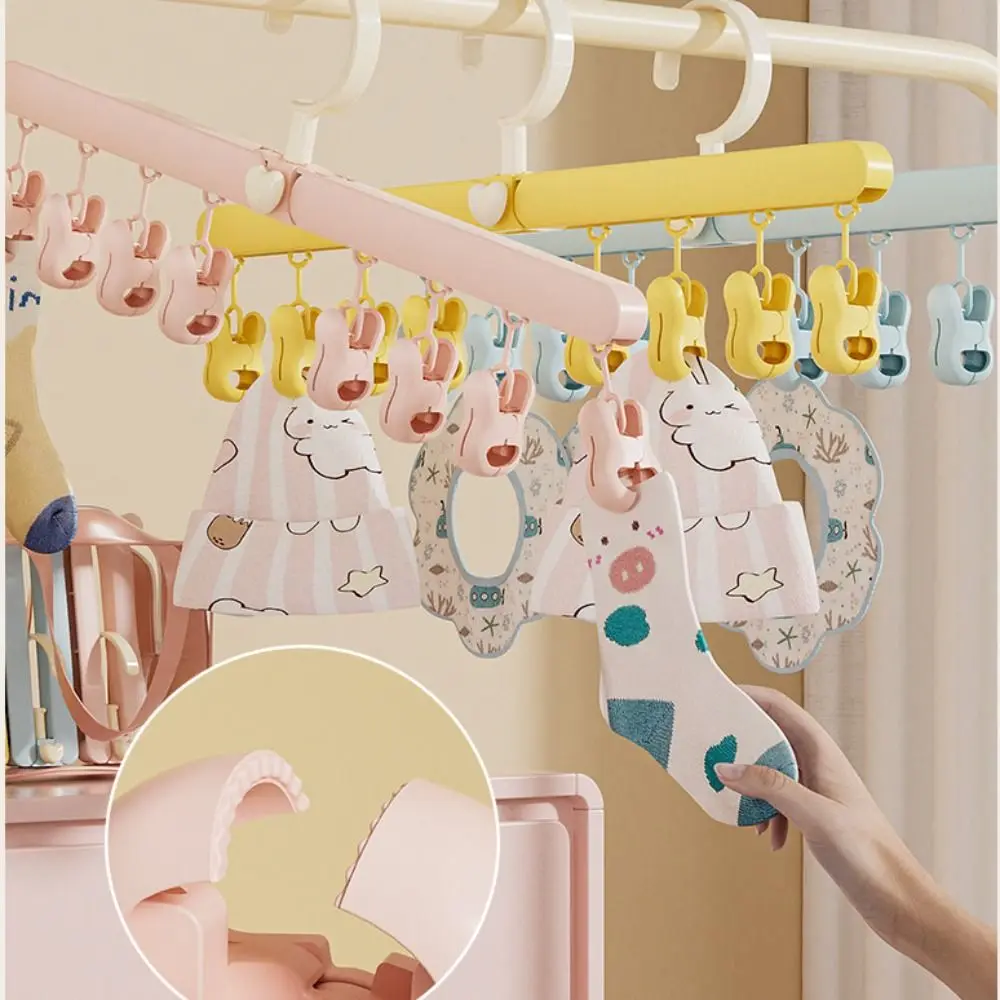 

Portable Folding Drying Rack Non-slip Traceless Laundry Hanger Strong Load-bearing 360-Degree Rotation Baby Clothes Hanger