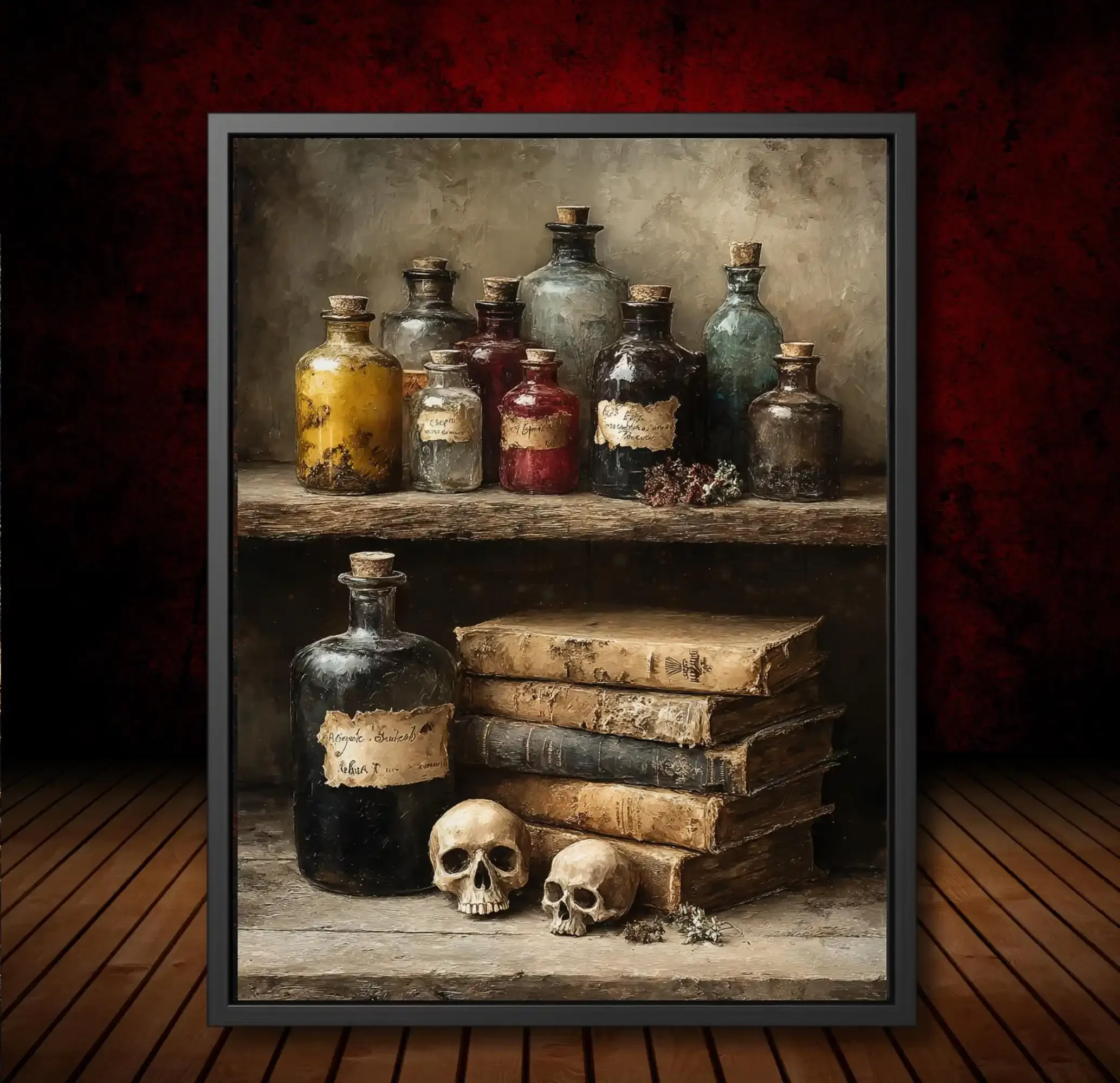 (No frame)Gothic Dark Witchcraft Occult Witch And Cat Art Poster Fantasy Pumpkin Ghost Halloween Scarecrow Canvas Painting Wa