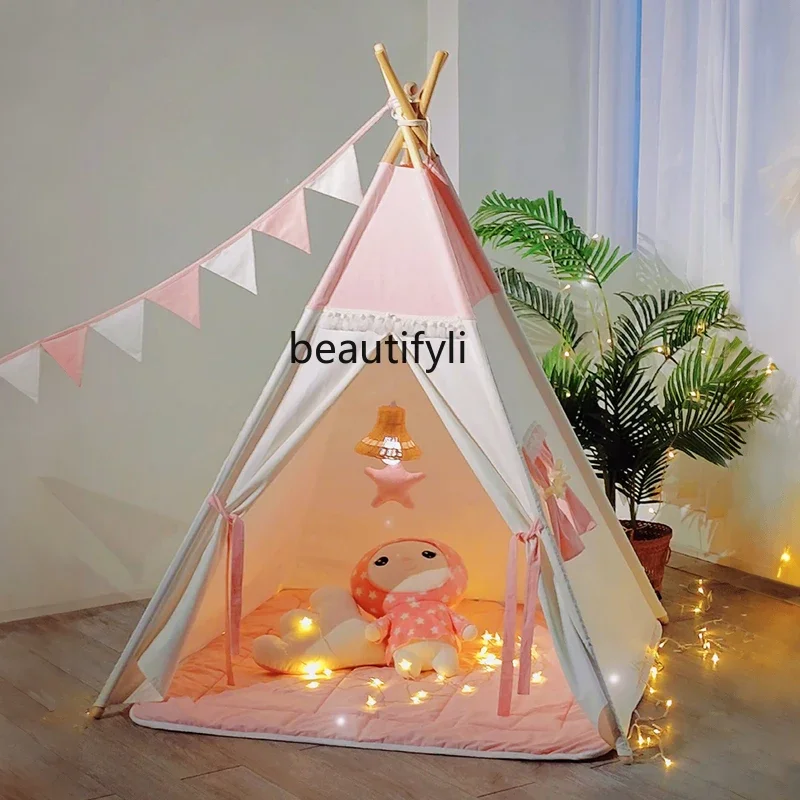 Children's tent pink girl household baby toy house princess castle game house