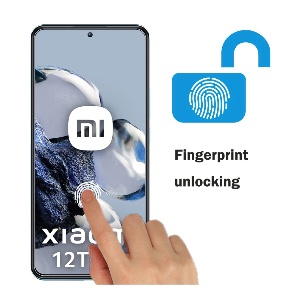 

For Xiaomi mi 12t Pro Screen Protector Fingerprint Unlocking Coverage High Quality Transparent Tempered Glass Film 9H Hardness