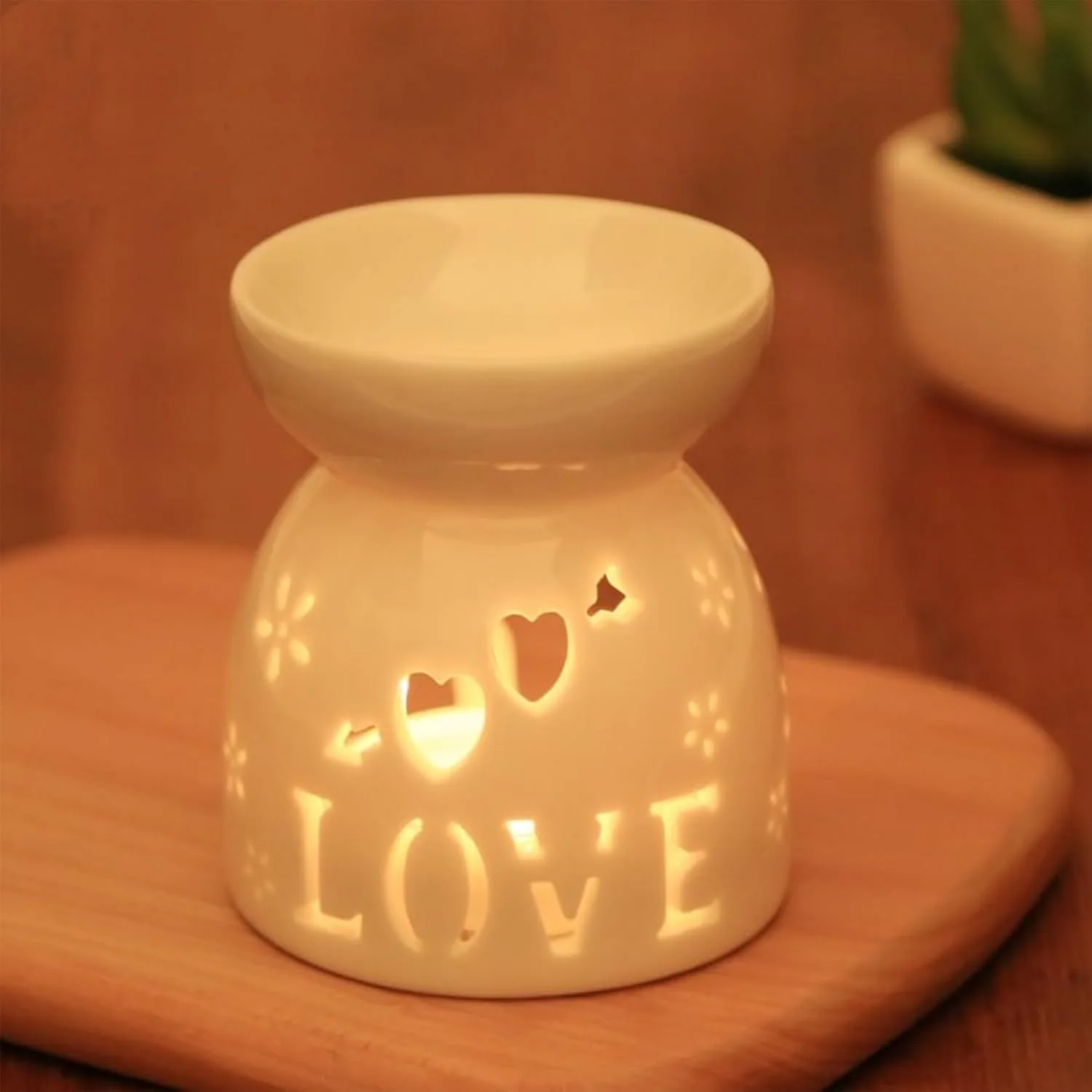 Essential Oil Burner, Ceramic Wax s Warmer, Ceramic Candle Holder for  Relaxation, Bedroom Decoration