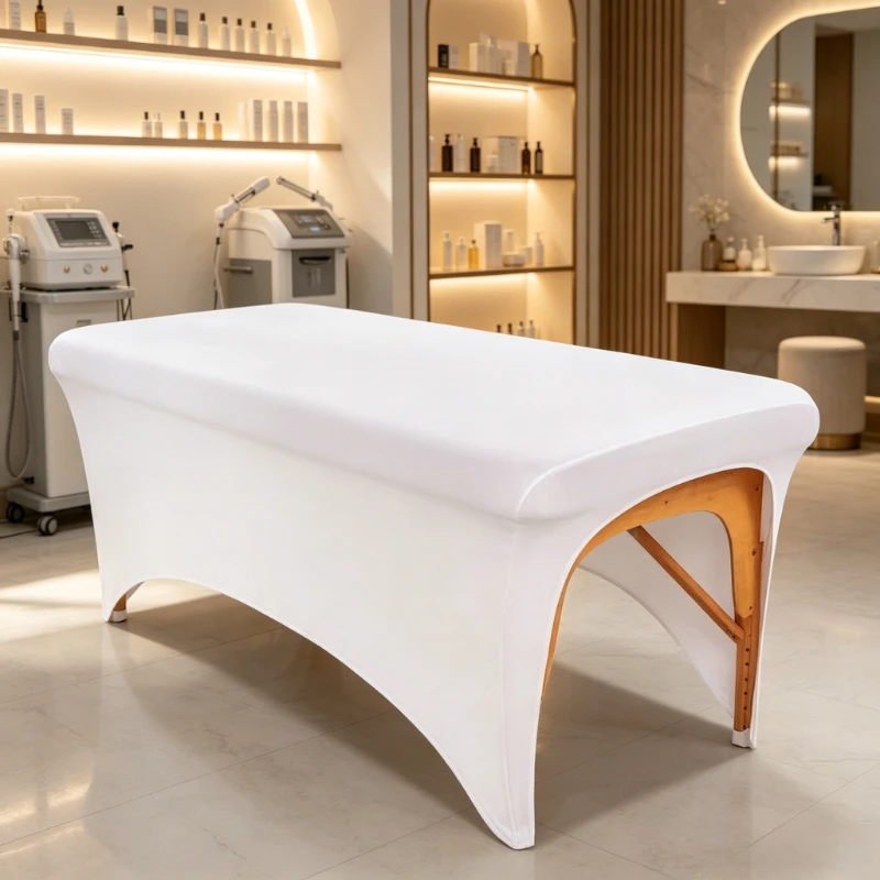 Hochelastische Schönheitssalon-Tischdecke Atmungsaktives Dehnbares Passgenaues Massageliegen-Laken Maschinenwaschbare Einfarbige Spa-Tischdecke – Detail 11
