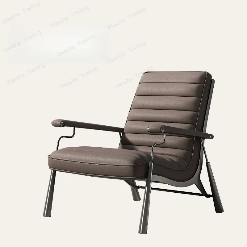 

Italian single sofa chair light luxury tiger chair high-end living room home leather leisure chair