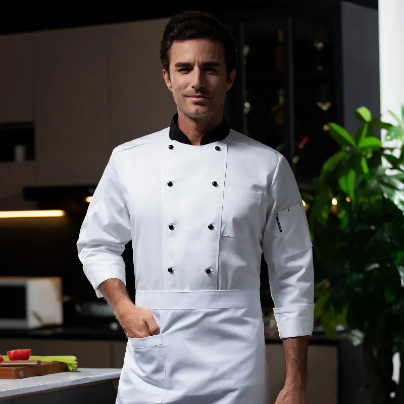 Uniforme de Chef de restaurante occidental, traje de otoño e invierno, Catering, Hotel, cantina, panadero, pastelería, ropa de trabajo de manga larga