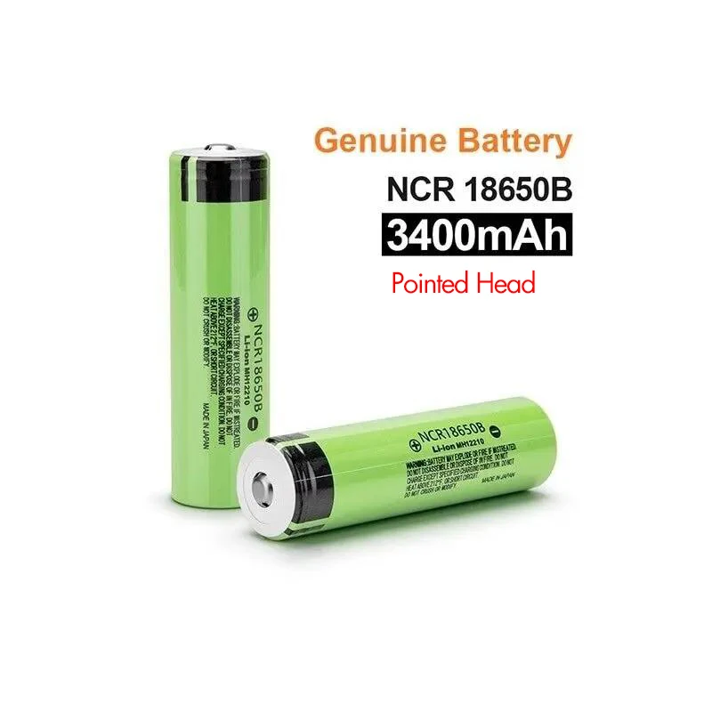 100% New Original NCR18650B 3.7V 3400mAh 18650 battery Pointed Head Rechargeable Battery for Flashlight Portable Fan Razor