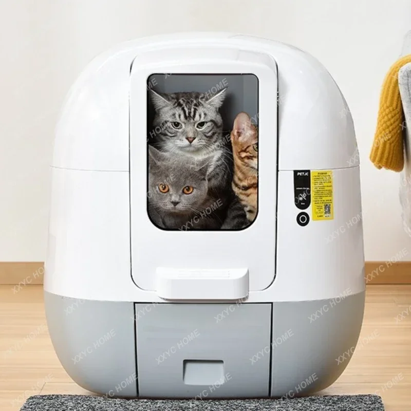 

Automatic Self Cleaning Cat Bedpan Sandbox Leak Proof Intelligence Big Cat Bedpan Toilet Enclosed Arenero Gatos Sand Box QF50CB