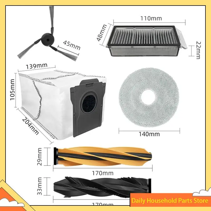 【대세일】메인 롤러 사이드 브러시 HEPA 필터 걸레 천 먼지 봉투 드리미 모바 V50 울트라 진공 청소기 부품 풀 키트