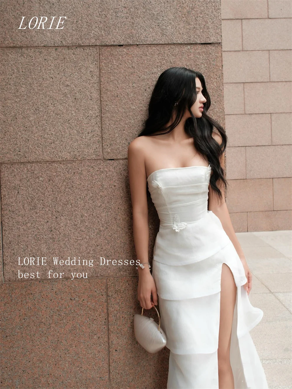 LORIE Luxury 3D Mermaid Civil Wedding Dress Strapless Bridal Dresses Elegant Cake Butterfly Wedding Gown Customized 2026