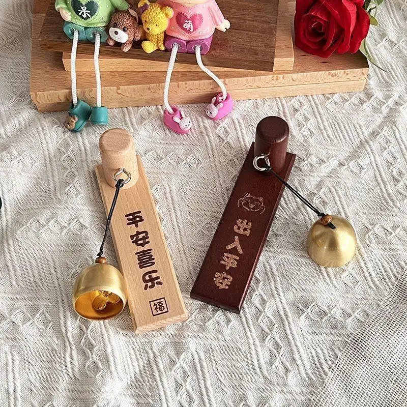 Retro Wooden Doorbell Power Free Durable Solid Wood Door Chime for Home Villa Office Entry Alert