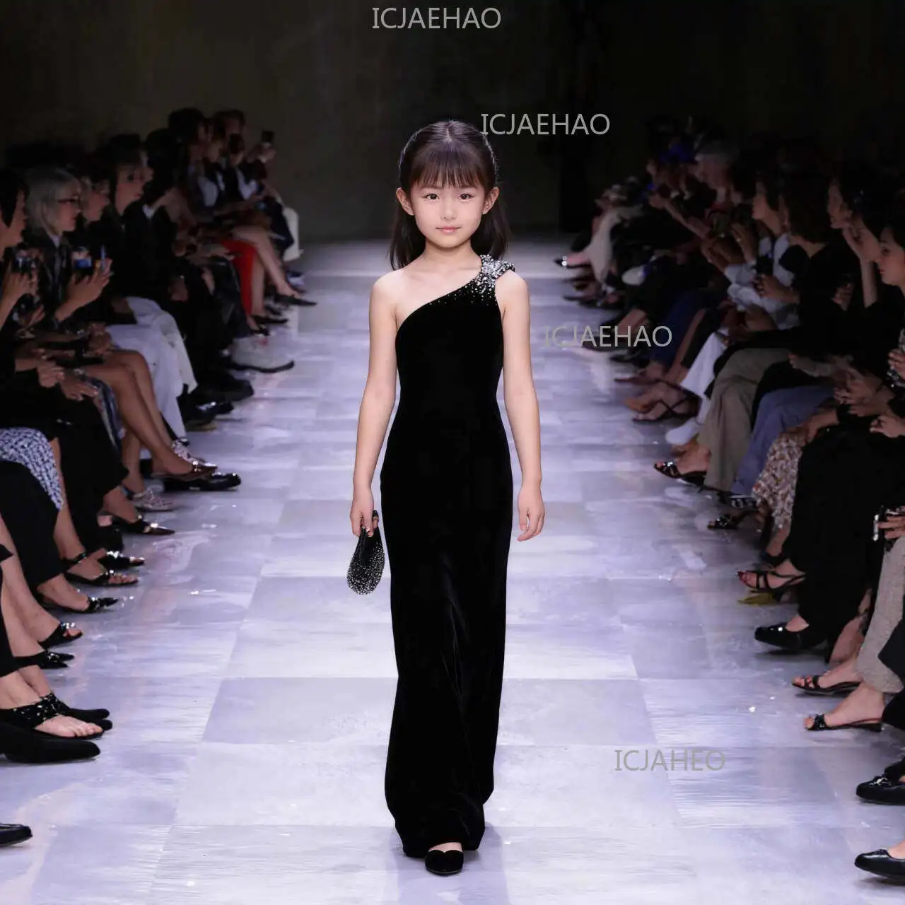 

High-End Evening Gown For Girls, Slim Fishtail Latin Dance Catwalk Piano Elegant Host Children Dress Performance Heavy Luxury