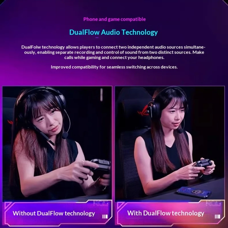 ROG Prism Lightweight Over-Ear Gaming Earphones 7.1 Channel Gaming Headset RGB Lighting Aura Sync Prism 2 Gaming Headphone Gifts view 6