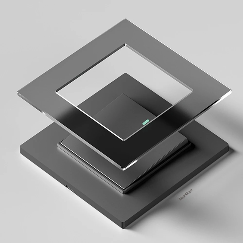 لوحة جدارية من الزجاج المقسى باللون الأسود منافذ ومفاتيح كهربائية في المملكة المتحدة مقبس منفذ شحن USB من النوع C 18 وات 1/2/3/4 عصابة 1/2 طريقة #5