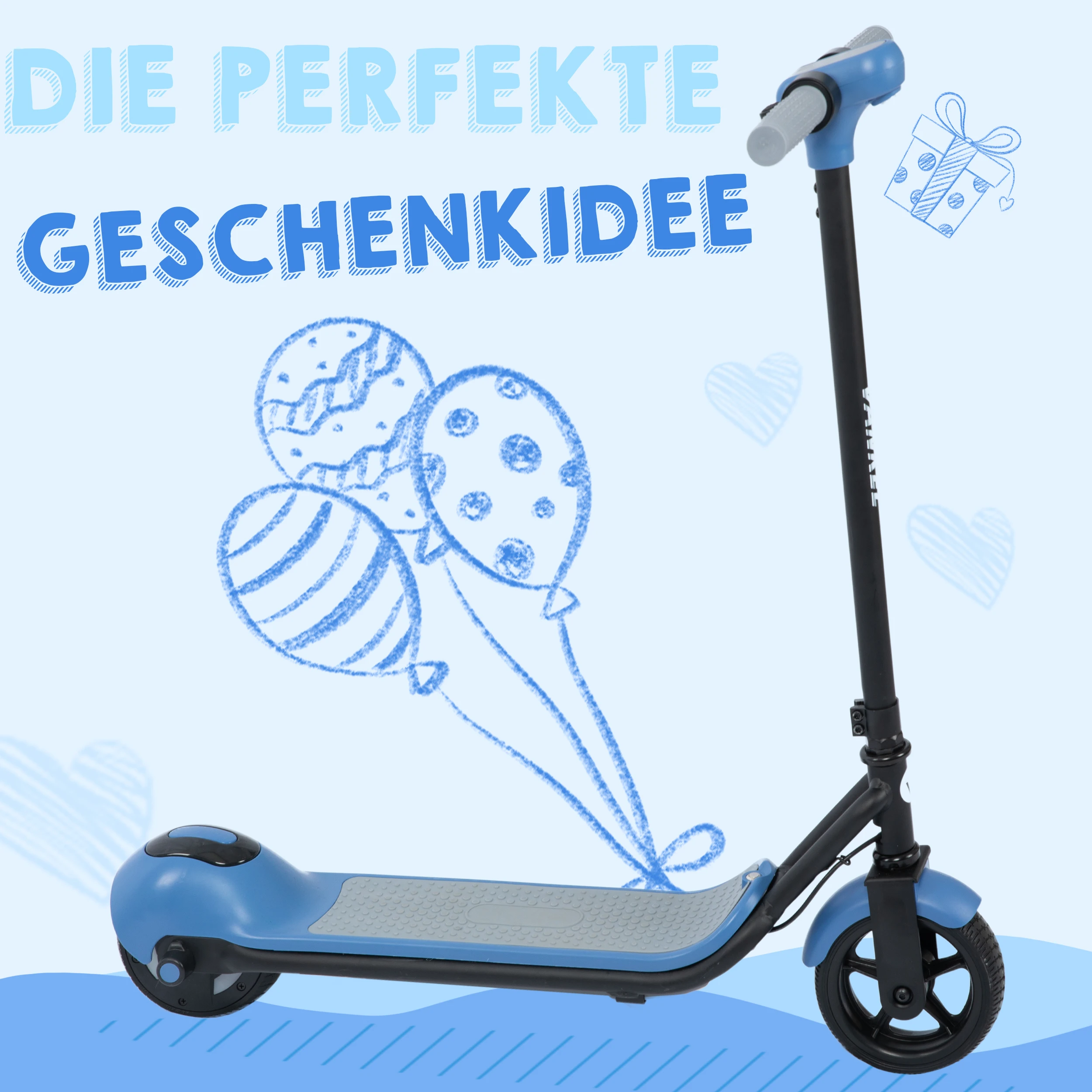 Vankel Kinder-Elektroroller mit Bluetooth, Regenbogenlichter, 6,5-Zoll-Kinderroller für Mädchen, 8–10 km Reichweite, 110 W Motor 60 Wh – Detail 8