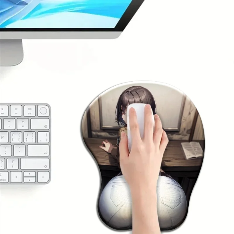 أنيمي ميكاسا بعقب الحمار ثلاثية الأبعاد مسند المعصم تصميم مريح حريري السلس النسيج بطانة حماية من السيليكون عدم الانزلاق بولي Bottom لاستخدام مكتب الألعاب #5