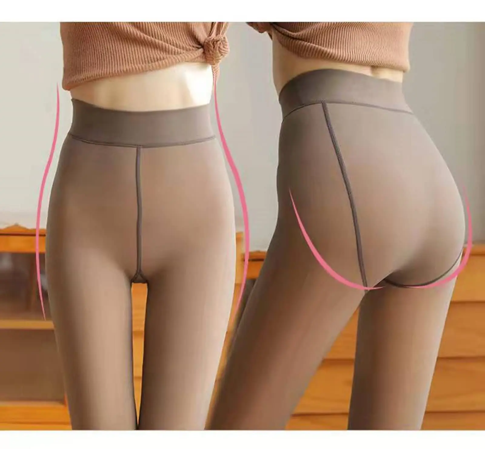 Winter Warm Leggings Sexy Slim Translucent Pantyhose Nylon Tights High Waist Elastic Thick Wool Sock Pants Women Thermal Legging image 5
